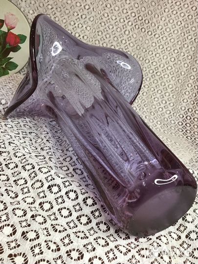 Ваза Александритовое неодиновое стекло СССР 70 г