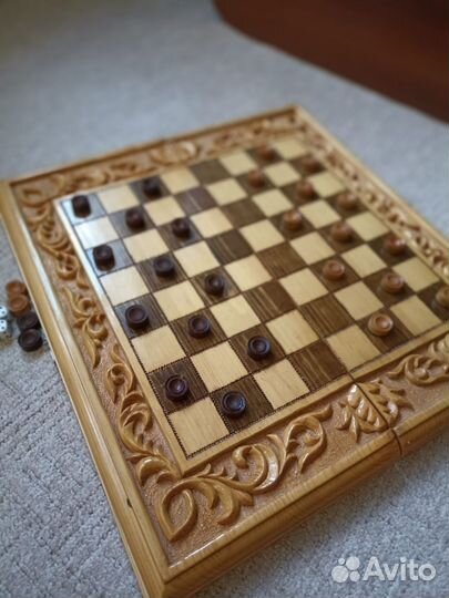 Нарды шашки резные