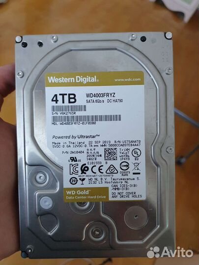 Жесткий диск WD gold 4TB
