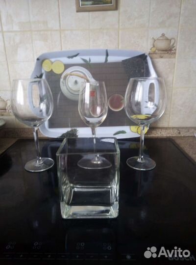 Бокалы, стаканы, Кастрюли, салатницы, крышки