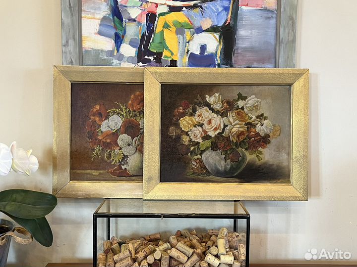 Картина живопись масло в раме дерево 48.7х39.2 см