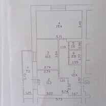 2-к. квартира, 58 м², 6/9 эт.