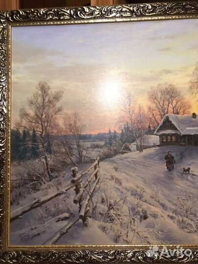 Картина с зимним пейзажем