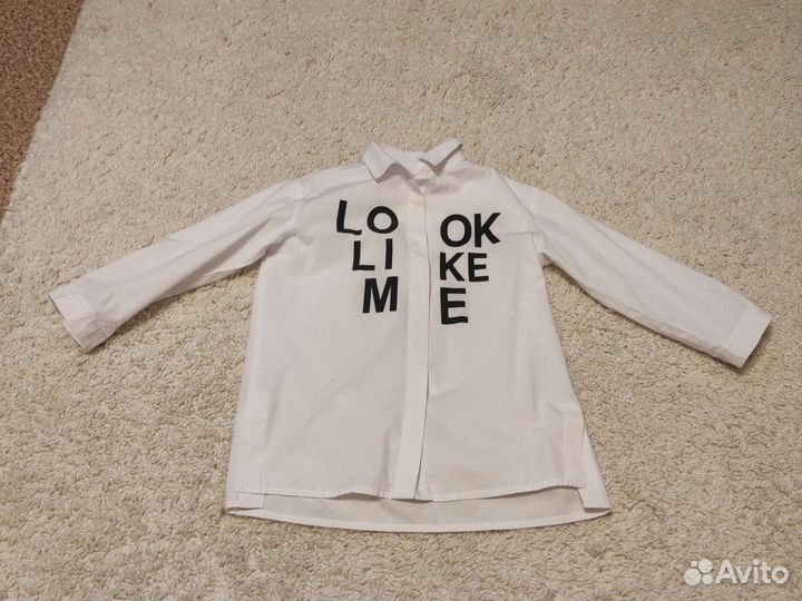 Рубашка белая детская для девочек