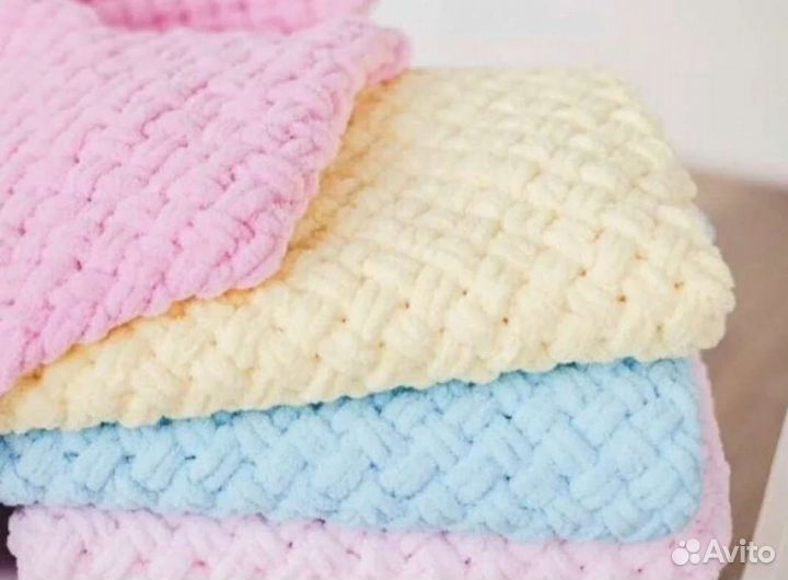 Плед детский плюшевый, снуд на заказ