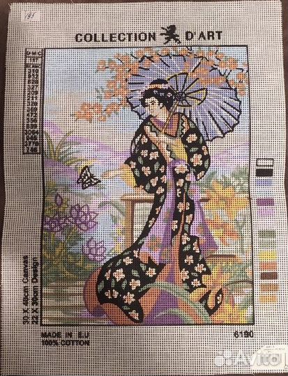 Новая канва для вышивания крестом Гейша