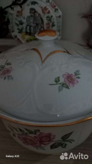 Супница фарфор, чайка. Винтаж