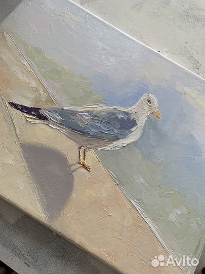 Картина с птицами маслом на холсте Чайка