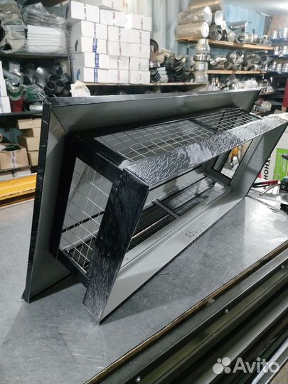 Дымник на трубу черный с сеткой 52*130