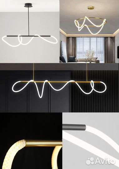 Люстра потолочная дизайнерская. Гибгий неон (neon)