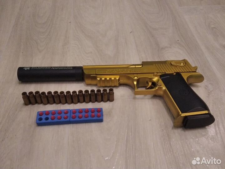 Золотой пистолет desert eagle детский