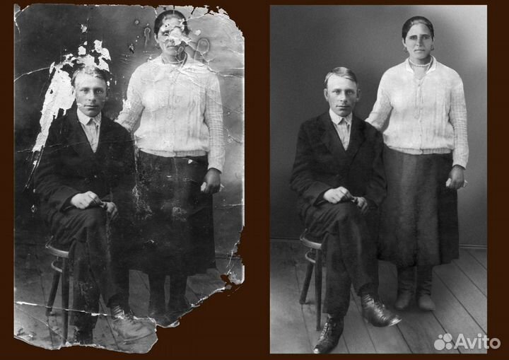 Реставрация старых фотографий, ретушь, фотошоп