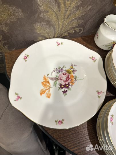 Тортница фарфор мейсенский букет
