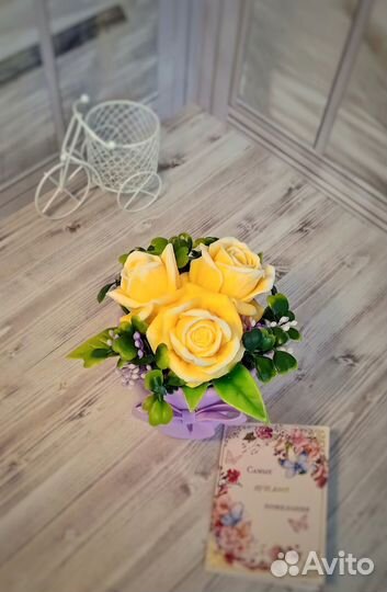 Подарок Букет Цветы - мыло руной работы