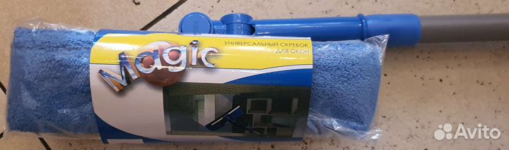 Швабра со скребком для мытья окон Magic