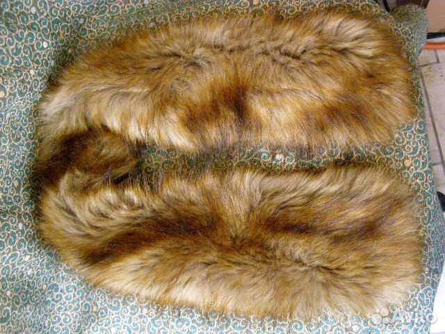 Воротник + 2 манжета на рукава,рыжая лиса,бордо