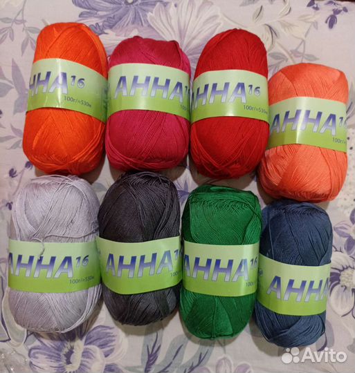 Пряжа для вязания хлопок Анна 16 от Seam