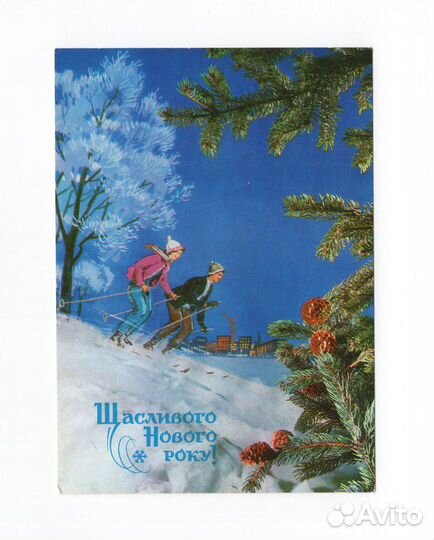 СССР Новый год Стриженов Гришин снегирь лыжи