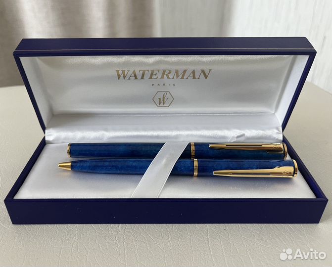Ручки Waterman Paris Blue Marble 2 шт оригинальные