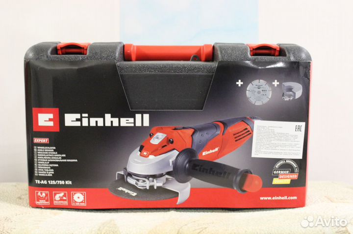 Ушм Einhell TE-AG 125/750 kit, 750 Вт, 125 мм