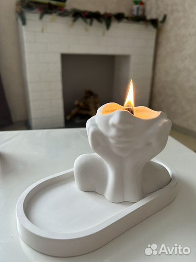 Кашпо из гипса, для свечей, украшений