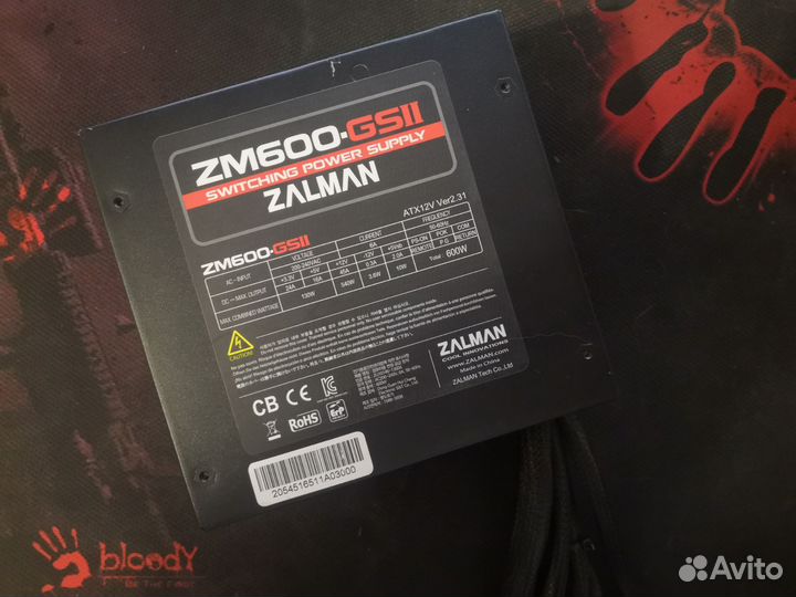 Блок питания Zalman ZM600-gsii, пломба,коробка