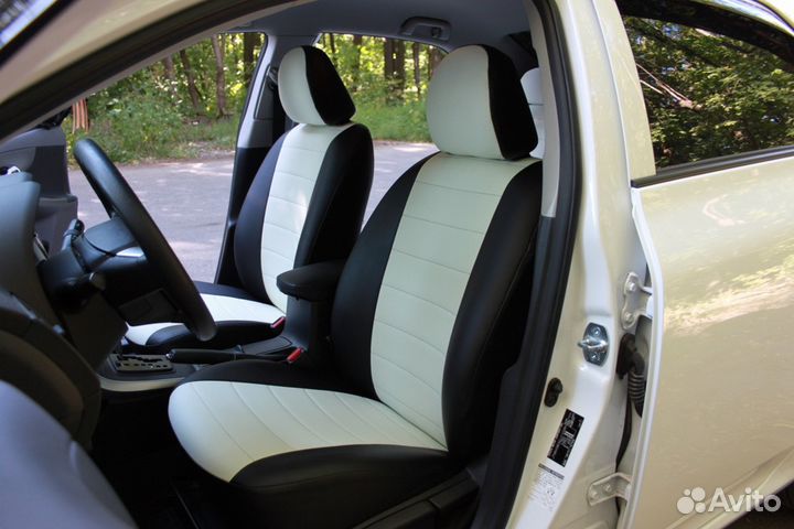 Чехлы Mitsubishi Outlander XL 2007-2012черно-белые