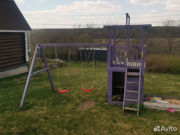 Детский игровой комплекс с горкой и качелями б/у