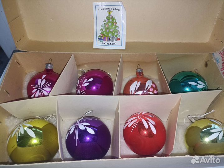 Елочные игрушки СССР стеклянные
