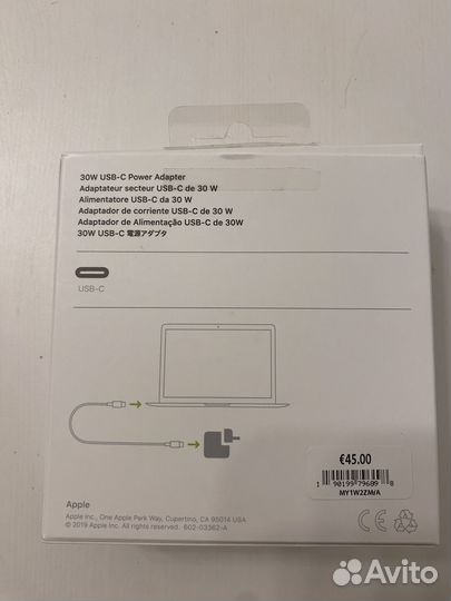 Блок питания для MacBook Air 2022, 30w USB-C