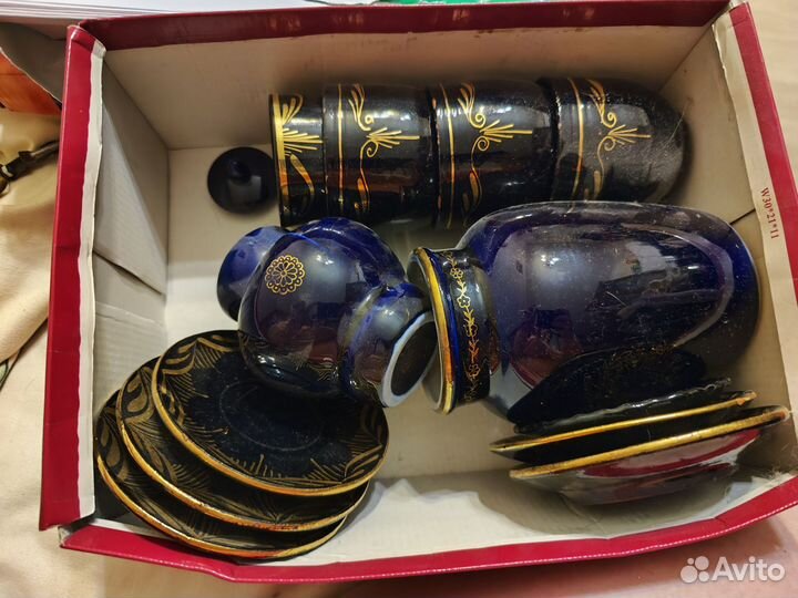 Кофейный сервиз СССР кобальтовый