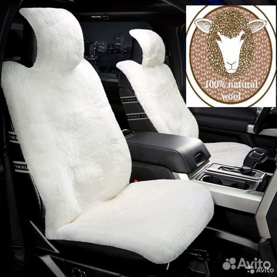 Накидки на сиденья меховые черные зад