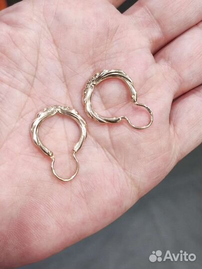 Золотые серьги 583 пробы СССР