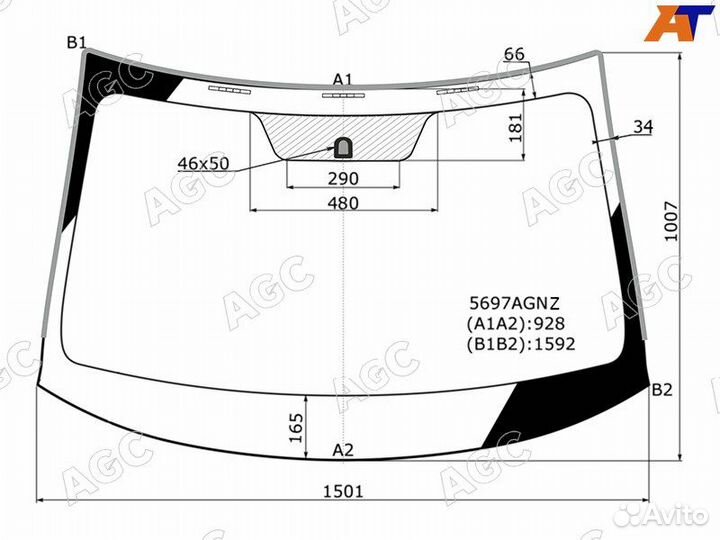 Лобовое стекло на Mitsubishi Outlander 12-21г