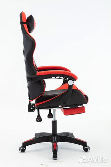 Игровое кресло черно-красное без подставки