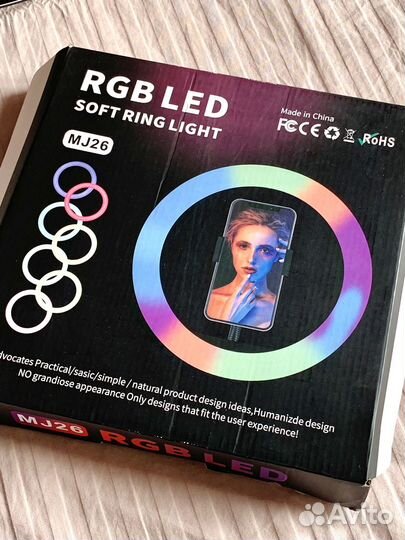 Новая кольцевая лампа 26 см со штативом Mobicent