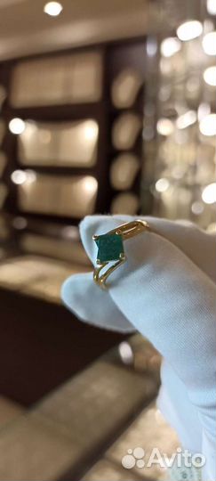 Кольцо с изумрудом природа 585 проба