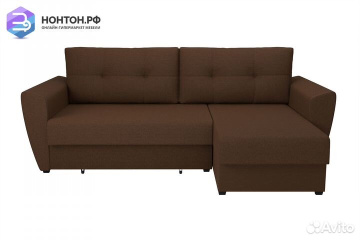 Диван угловой выкатной София коричневый