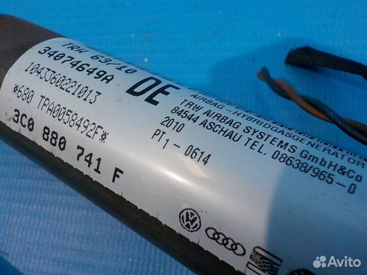 Подушка безопасности боковая левая (шторка) volkswagen Passat B6 2005-2009