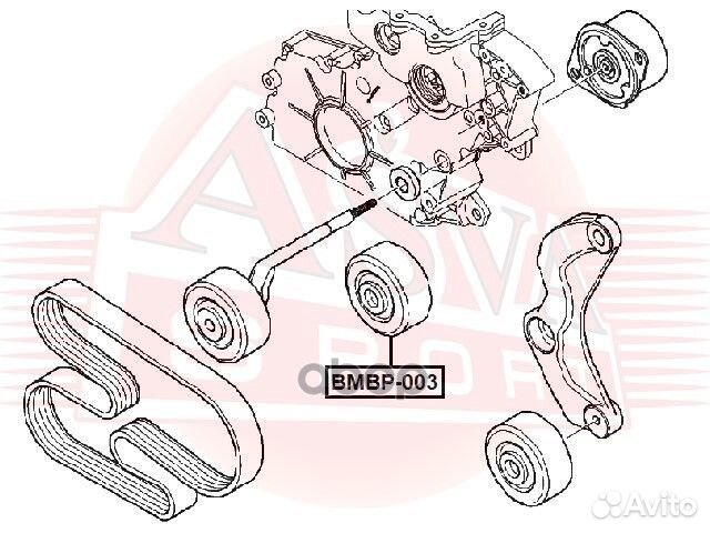 Ролик натяжной навесного оборудования bmbp003 asva