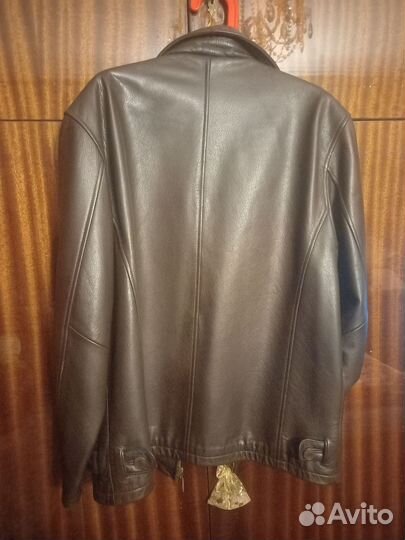 Кожаная куртка мужская коричневая 50 52