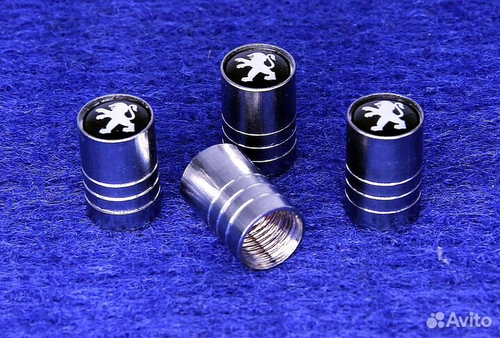 Комплект колпачков воздушного ниппеля Peugeot хром