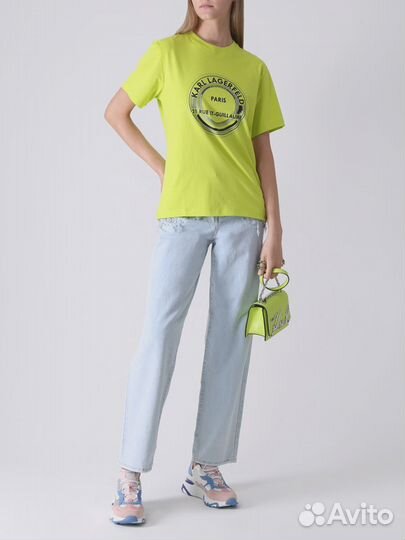 Футболка хлопковая с принтом Karl Lagerfeld