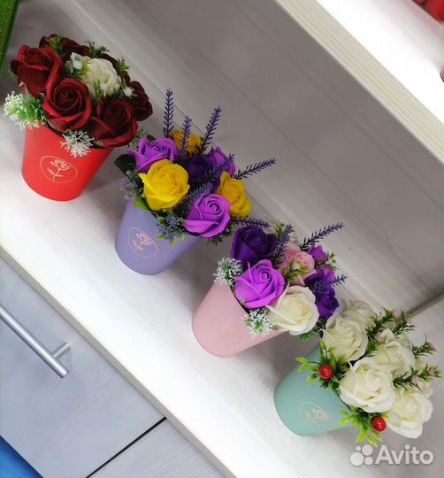 Букет из мыльных роз