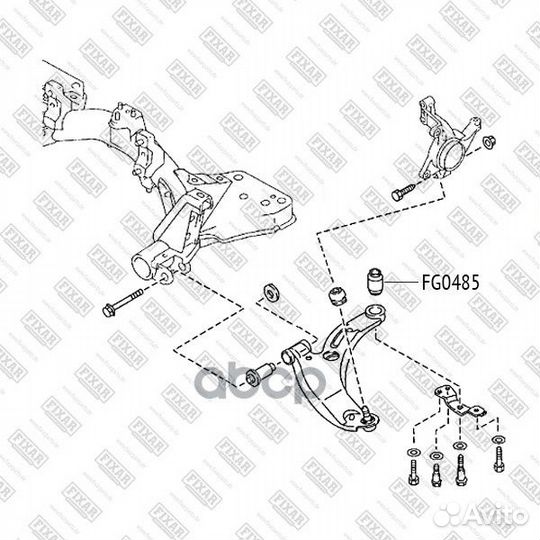 Сайлентблок переднего рычага задний FG0485 fixar
