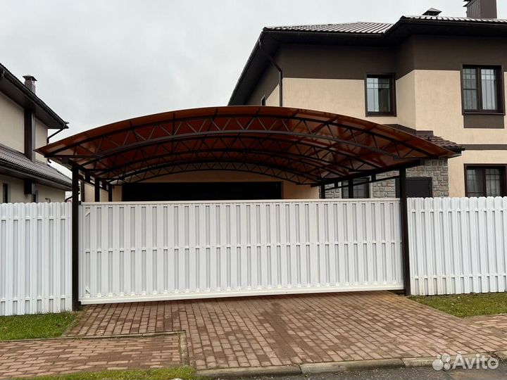 Навес под авто сборка за 1-2 дня