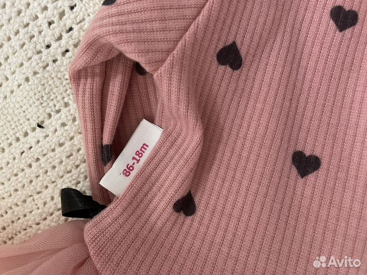 Нарядное розовое платье для девочки 86р