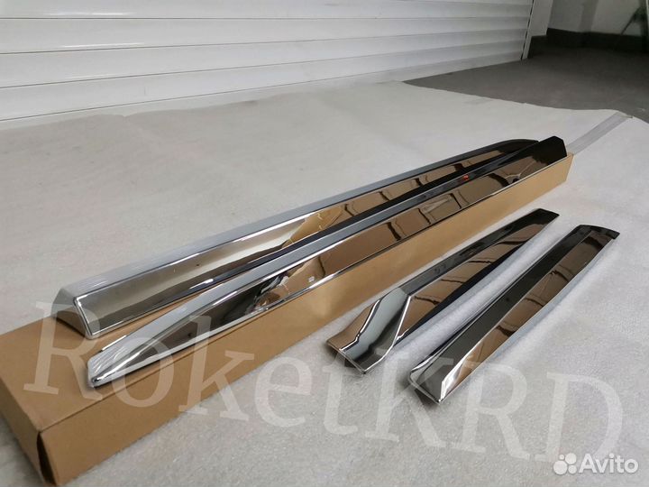 Молдинги дверей Land Cruiser Prado 150 Хром