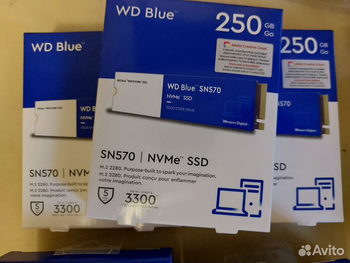 SSD M2 NVMe 250/500Gb WD Blue/Green