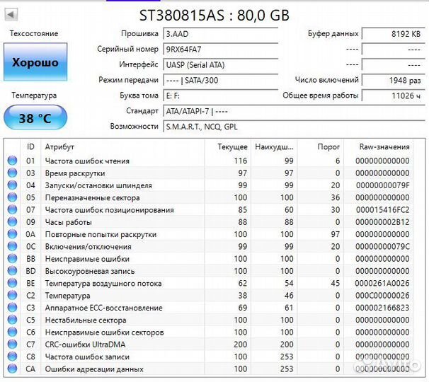 Жесткий диск Hdd Seagate 80 Гб SATA